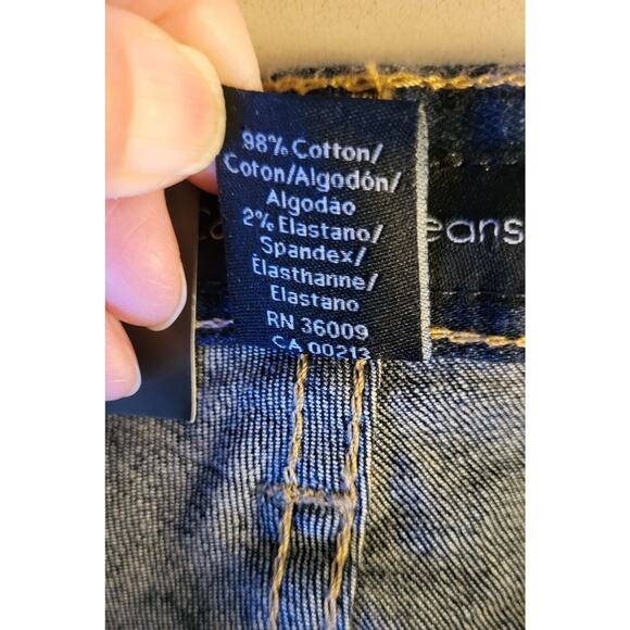 NWT Calvin Klein Jeans Women's Size 6 Blue Low Rise Flare Dark Wash - Picture 8 of 15